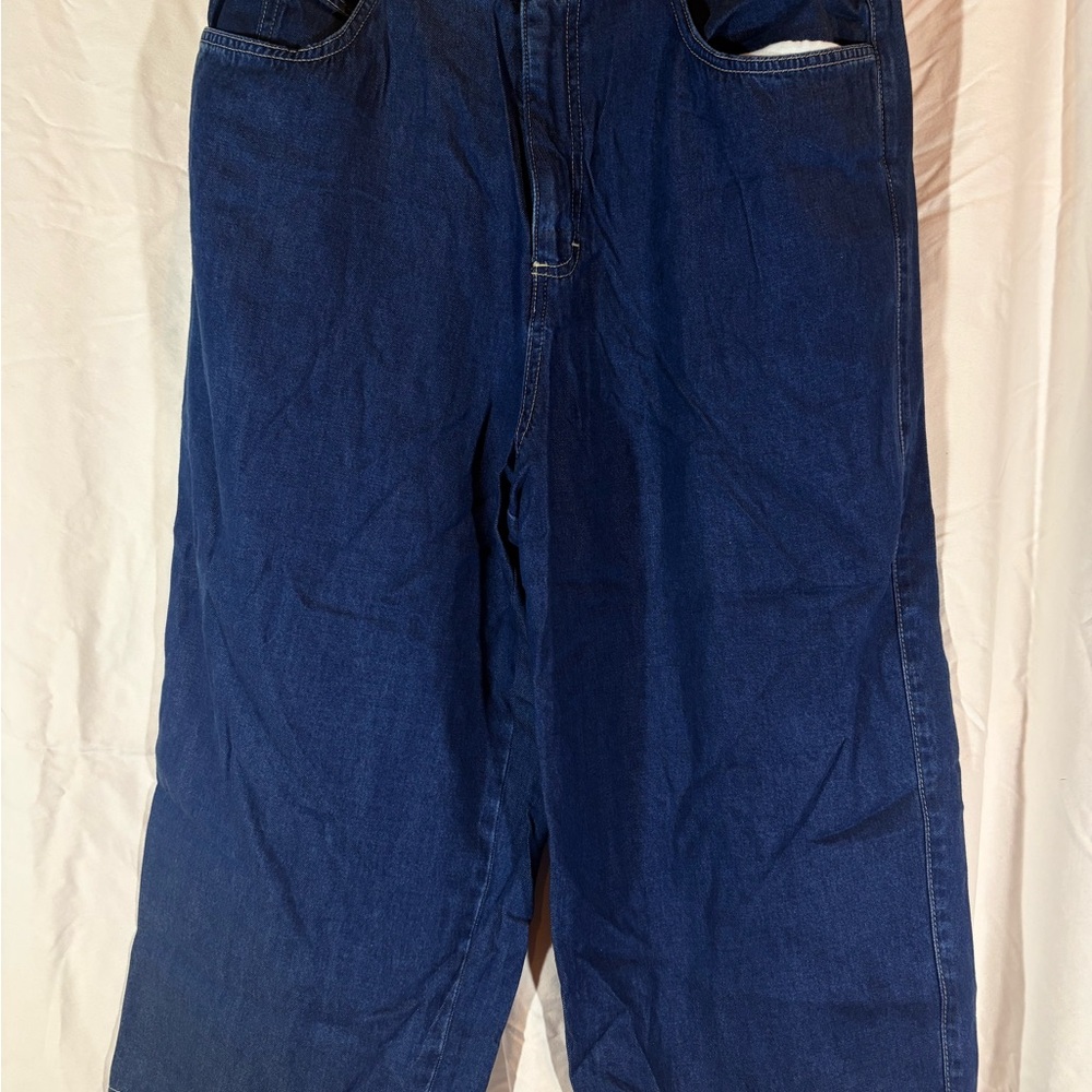 Democracy Dark Blue wide legged denim capris